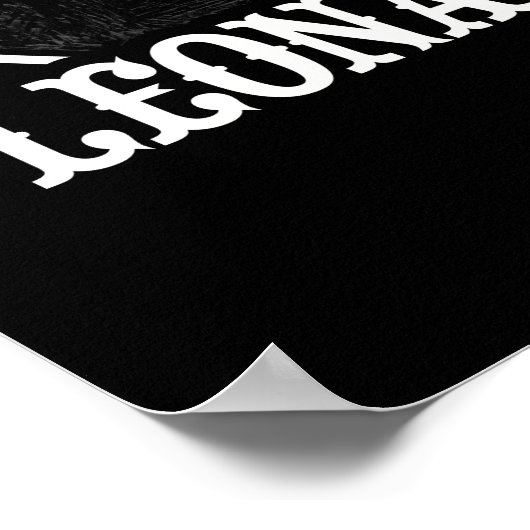 Leonard Cohen Art 60er Style Poster (Ecke)