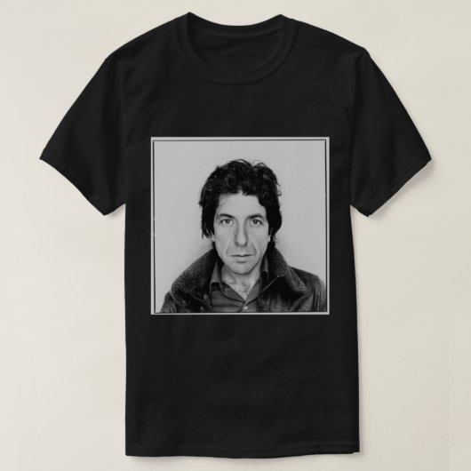 Leonard Cohen Black und White T-Shirt (Design vorne)