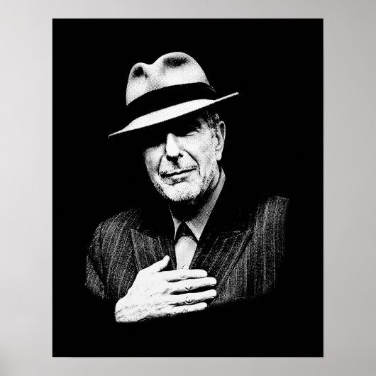 Leonard Cohen - Legende der Schwarzen und Weißen M Poster (Vorne)