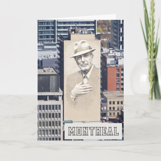 Leonard Cohen Mural in Montreal Kanada Dankeskarte (Vorderseite)