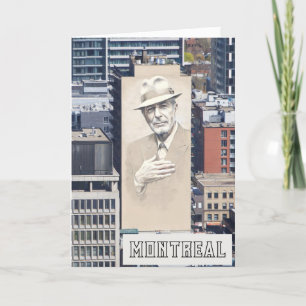 Leonard Cohen Mural in Montreal Kanada Dankeskarte