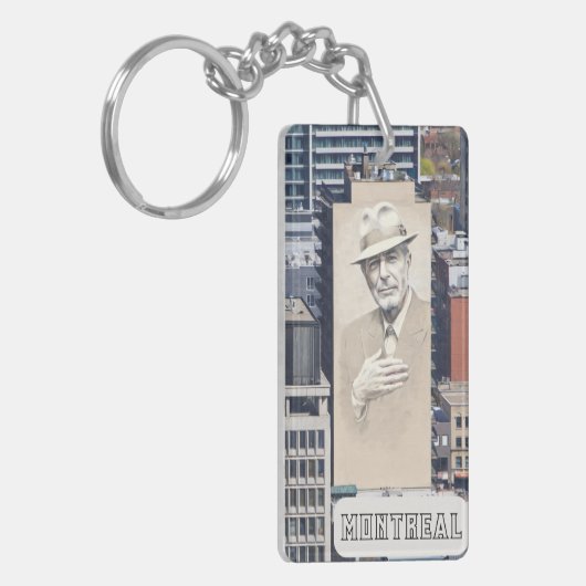 Leonard Cohen Mural in Montreal Kanada Schlüsselanhänger (Vorderseite links)