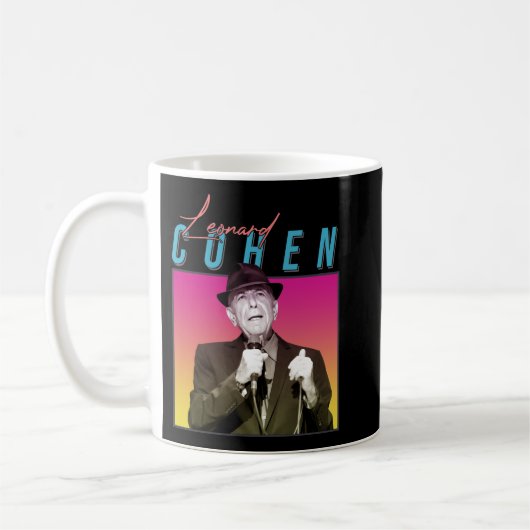 Leonard Cohen Retro 80er Style Kaffeetasse (Links)