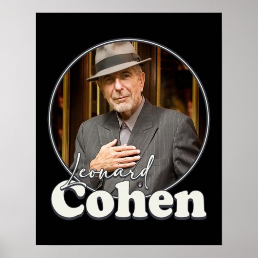 Leonard Cohen Retro Portrait FanArt Tribute Poster (Vorne)
