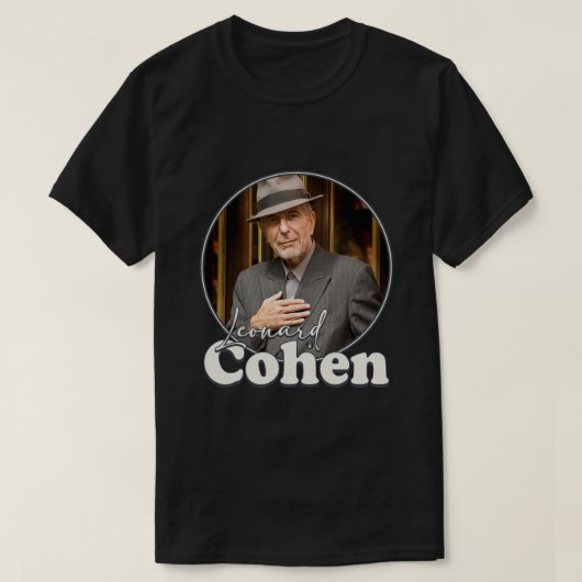 Leonard Cohen Retro Portrait FanArt Tribute T-Shirt (Design vorne)