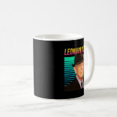 Leonard Cohen Retro Portrait Kaffeetasse (VorderseiteRechts)