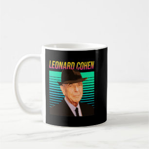 Leonard Cohen Retro Portrait Kaffeetasse