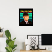 Leonard Cohen Retro Portrait Poster (Heimbüro)