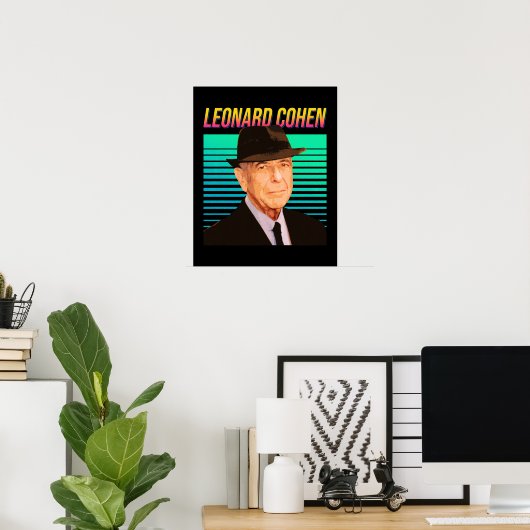 Leonard Cohen Retro Portrait Poster (Heimbüro)