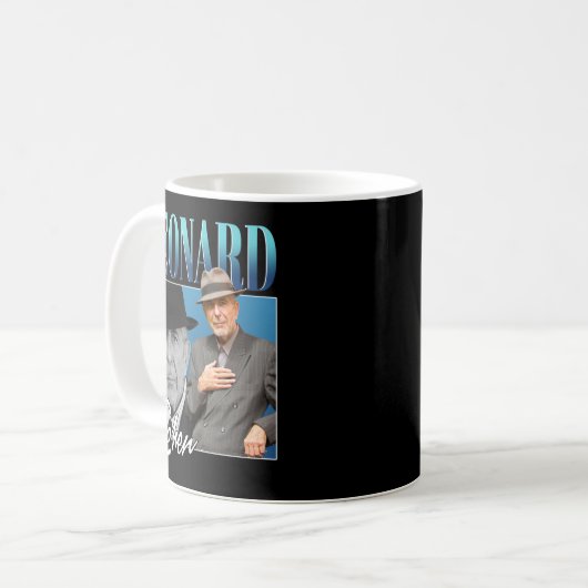 Leonard Cohen Retro Style Geschenke für Fans Kaffeetasse (Vorderseite Links)