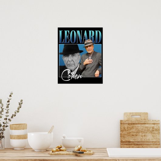 Leonard Cohen Retro Style Geschenke für Fans Poster (Küche)