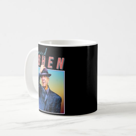 Leonard Cohen Retro Style Music Fan Geschenke Kaffeetasse (Vorderseite Links)