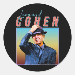 Leonard Cohen Retro Style Music Fan Geschenke Runder Aufkleber