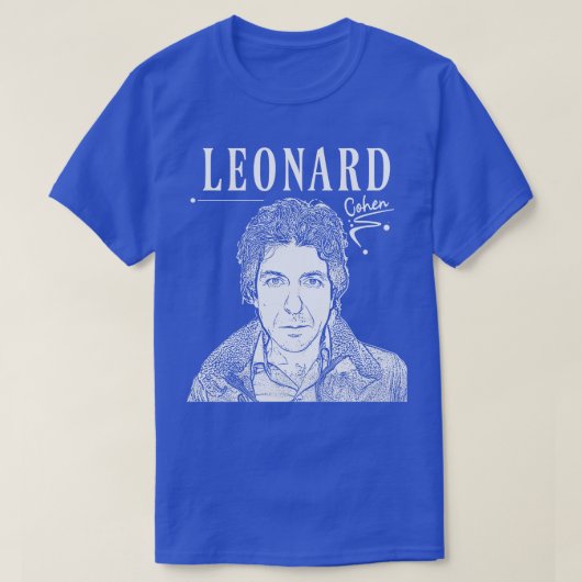 Leonard Cohen White Retro T-Shirt (Design vorne)