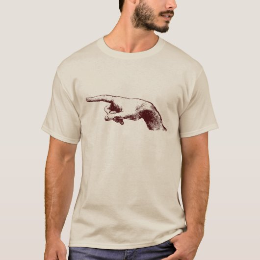 Leonard Da Vinci mit Zeigefinger T - Shirt (Vorderseite)