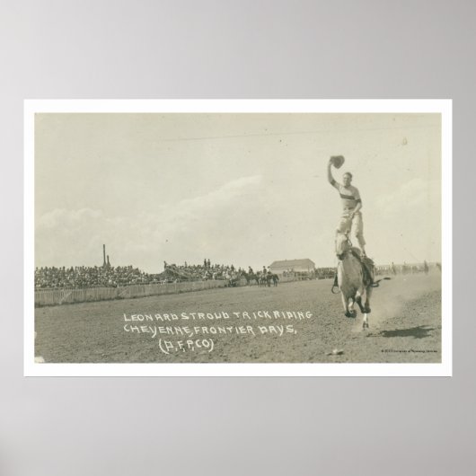 Leonard Stroud trickte beim Reiten. Poster (Vorne)