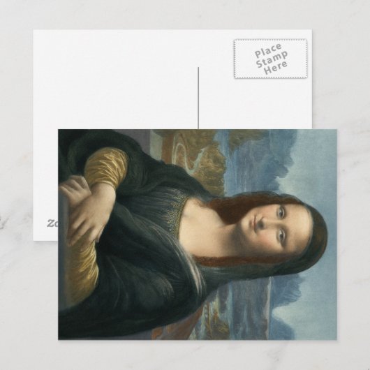 Leonarde da Vinci Mona Lisa Postkarte (Vorne/Hinten)