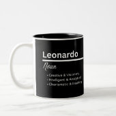 Leonardo Boy Name Definition Personalized Mug Zweifarbige Tasse (Links)