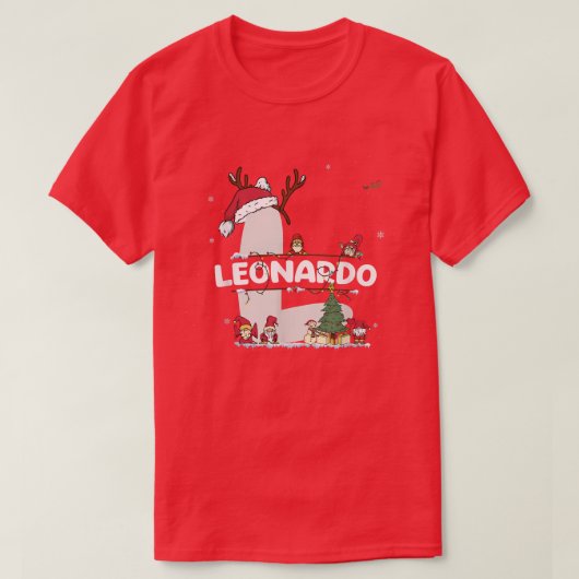 Leonardo Christmas Shirt w Leonardo Name for funny (Design vorne)