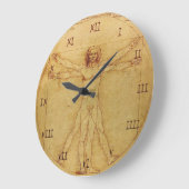 Leonardo Da Vinci Anatomy Study of human body Große Wanduhr (Winkel)
