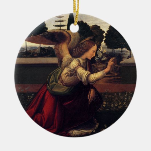 Leonardo da Vinci Ankündigung - Engel Keramikornament (Vorne)