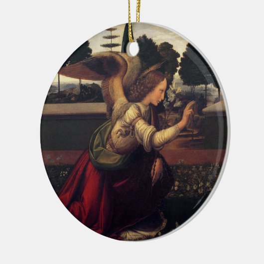 Leonardo da Vinci Ankündigung - Engel Keramikornament (Links)