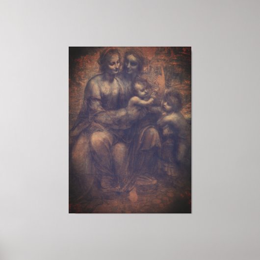 Leonardo da Vinci Burlington-Karton Anna Selbdritt Leinwanddruck (Vorderseite)