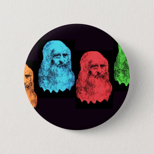 Leonardo da Vinci-Collage Button (Vorderseite)