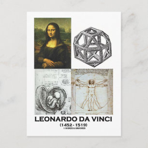 Leonardo da Vinci Collage (Sammlung von Werken) Postkarte