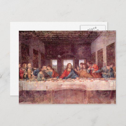 Leonardo da Vinci - Das letzte Abendessen Postkarte (Vorne/Hinten)