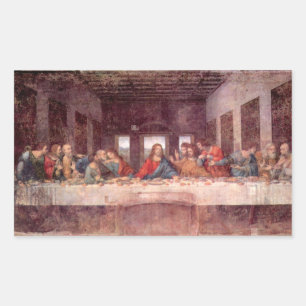 Leonardo da Vinci - Das letzte Abendessen Rechteckiger Aufkleber