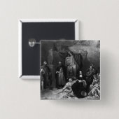 Leonardo da Vinci, der das Gioconda malt Button (Vorne & Hinten)