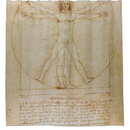 Leonardo Da Vinci, Der viruvianische Mann, Renaiss Duschvorhang