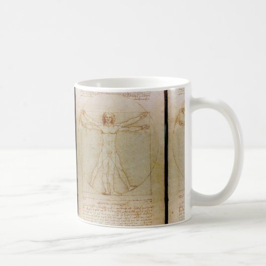 Leonardo Da Vinci, Der viruvianische Mann, Renaiss Kaffeetasse (Rechts)