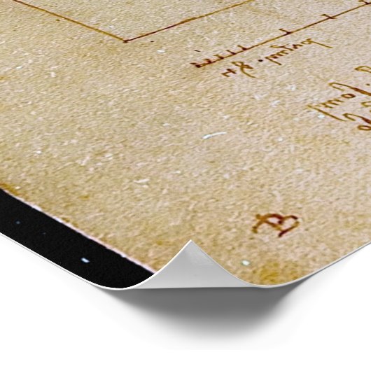 Leonardo Da Vinci, Der viruvianische Mann, Renaiss Poster (Ecke)