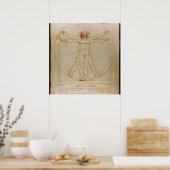 Leonardo Da Vinci, Der viruvianische Mann, Renaiss Poster (Küche)