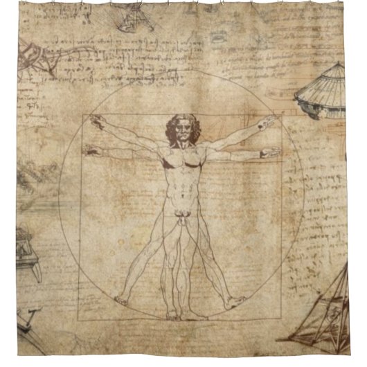 Leonardo Da Vinci Der Vitruvian Mann Duschvorhang (Vorderseite)