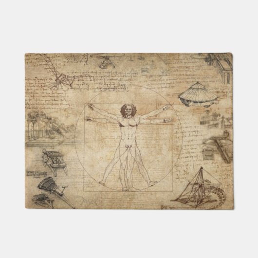 Leonardo Da Vinci Der Vitruvian Mann Fußmatte (Vorderseite)