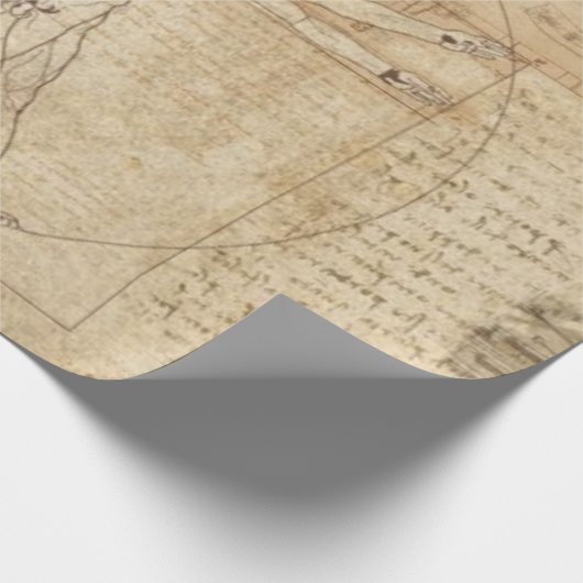 Leonardo Da Vinci Der Vitruvian Mann Geschenkpapier (Ecke)