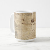 Leonardo Da Vinci Der Vitruvian Mann Kaffeetasse (Vorderseite Links)