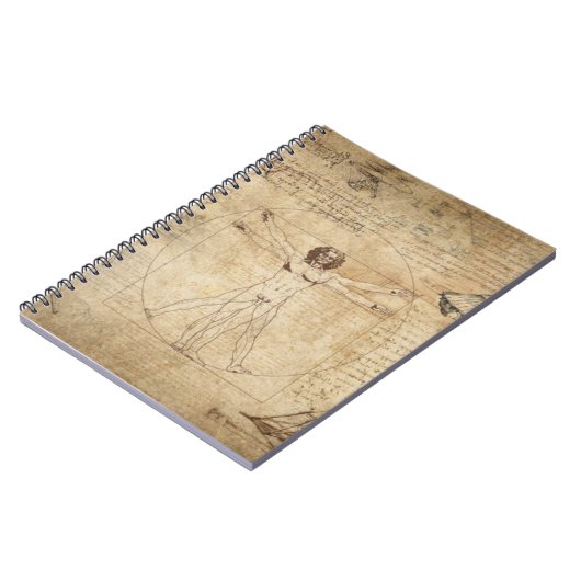 Leonardo Da Vinci Der Vitruvian Mann Notizblock (Linke Seite)