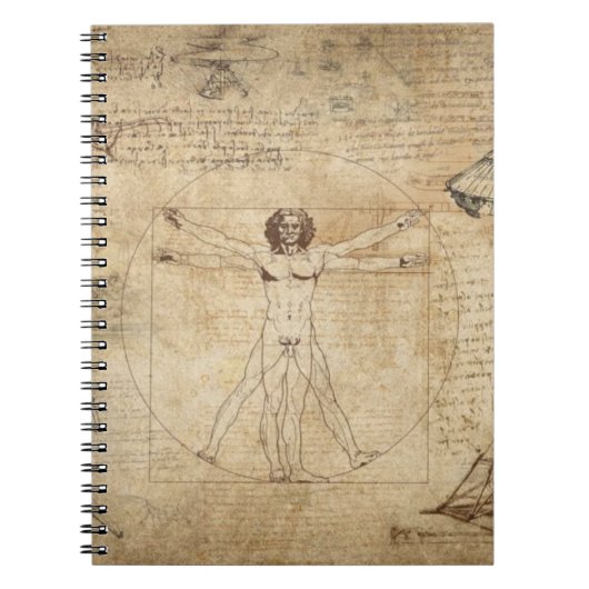 Leonardo Da Vinci Der Vitruvian Mann Notizblock (Vorderseite)