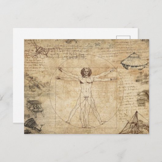 Leonardo Da Vinci Der Vitruvian Mann Postkarte (Vorne/Hinten)