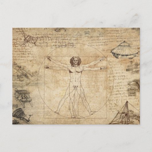 Leonardo Da Vinci Der Vitruvian Mann Postkarte (Vorderseite)