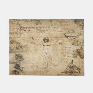 Leonardo da Vinci Der Vitruvianische Mann Fußmatte