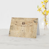 Leonardo da Vinci Der Vitruvianische Mann Karte (Gelbe Blume)