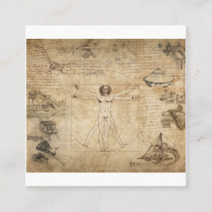 Leonardo da Vinci Der Vitruvianische Mann Quadratische Visitenkarte