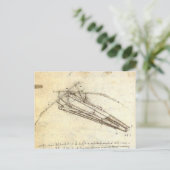 Leonardo da Vinci - Design für eine Flugmaschine Postkarte (Stehend Vorderseite)