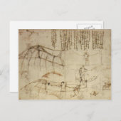 Leonardo da Vinci - Design für eine Flugmaschine Postkarte (Vorne/Hinten)