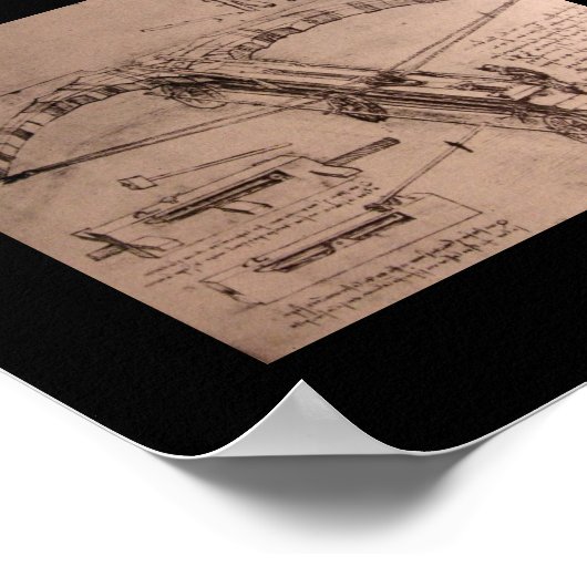 Leonardo da Vinci, Design für einen enormen Armbru Poster (Ecke)